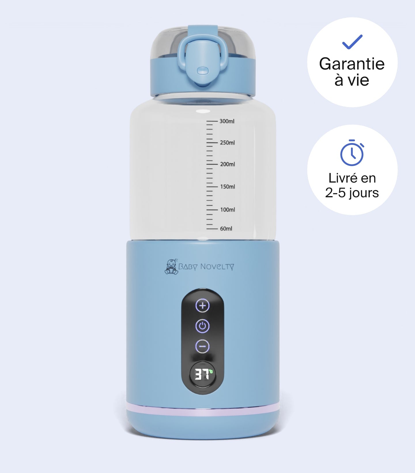 Acheter Chauffe-biberon à lait Portable pour bébé, sans fil, 4 niveaux de  température réglable, étanche